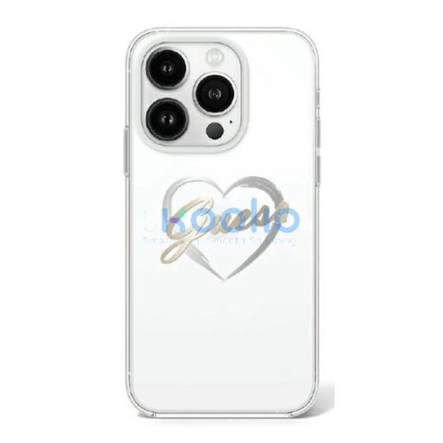 Guess IML Heart iPhone 16 Pro kemény hátlap tok, átlátszó GUHCP16LHCHGSPT