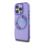 Guess IML Flowers Wreath iPhone 16 Pro MagSafe kemény hátlap tok, lila GUHMP16LHFWFCU