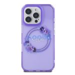 Guess IML Flowers Wreath iPhone 16 Pro MagSafe kemény hátlap tok, lila GUHMP16LHFWFCU