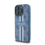 Guess 4G Printed Stripes iPhone 16 Pro MagSafe kemény hátlap tok, kék GUHMP16LP4RPSB