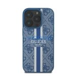 Guess 4G Printed Stripes iPhone 16 Pro MagSafe kemény hátlap tok, kék GUHMP16LP4RPSB