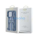Guess 4G Printed Stripes iPhone 16 Pro MagSafe kemény hátlap tok, kék GUHMP16LP4RPSB