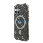 Guess IML 4G Background iPhone 16 MagSafe kemény hátlap tok, barna GUHMP16SH4DTEW