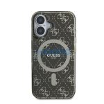 Guess IML 4G Background iPhone 16 MagSafe kemény hátlap tok, barna GUHMP16SH4DTEW