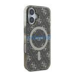 Guess IML 4G Background iPhone 16 MagSafe kemény hátlap tok, barna GUHMP16SH4DTEW