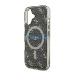 Guess IML 4G Background iPhone 16 MagSafe kemény hátlap tok, barna GUHMP16SH4DTEW
