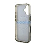 Guess IML 4G Background iPhone 16 MagSafe kemény hátlap tok, barna GUHMP16SH4DTEW