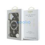 Guess IML 4G Background iPhone 16 MagSafe kemény hátlap tok, barna GUHMP16SH4DTEW
