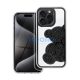 Teddy Bear iPhone 16 csillogó köves tok, fekete