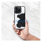 Teddy Bear iPhone 16 csillogó köves tok, fekete