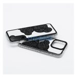 Teddy Bear iPhone 16 csillogó köves tok, fekete