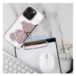 Teddy Bear iPhone 16 Plus csillogó köves tok, rózsaszín