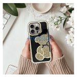 Teddy Bear iPhone 15 Pro Max csillogó köves tok, arany