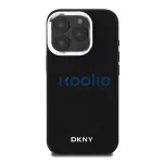 DKNY Plain Silver Logo iPhone 16 Pro Max MagSafe hátlap tok, fekete DKHMP16XPSCMCLK