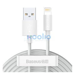   Baseus Simple Wisdom USB / Lightning adat/töltőkábel, 2,4A, 1,5m, Fehér (2db)
