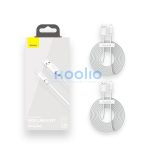 Baseus Simple Wisdom USB / Lightning adat/töltőkábel, 2,4A, 1,5m, Fehér (2db)
