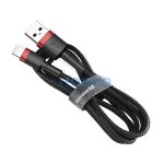 Baseus iPhone USB / Lightning adat/töltőkábel, 2,4A, 1m, Piros/Fekete