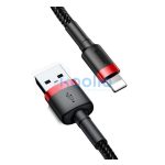 Baseus iPhone USB / Lightning adat/töltőkábel, 2,4A, 1m, Piros/Fekete