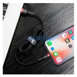 Baseus iPhone USB / Lightning adat/töltőkábel, 2,4A, 1m, Piros/Fekete
