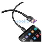 Baseus Cafule USB-USB-C kábel Huawei SuperCharge, QC 3.0, 5A, 1m, fekete/szürke