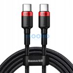Baseus Cafule USB-C / USB-C adatkábel, 100W 2m, fekete-piros