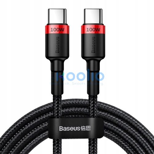 Baseus Cafule USB-C / USB-C adatkábel, 100W 2m, fekete-piros