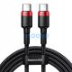 Baseus Cafule USB-C / USB-C adatkábel, 100W 2m, fekete-piros