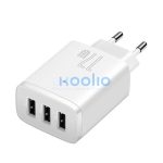 Baseus 3xUSB-A hálózati gyortöltő, 17W, fehér