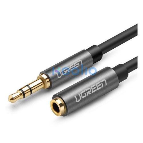 Ugreen AUX 3.5mm mini jack hosszabbító kábel, 1m, ezüst