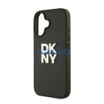 DKNY PU Leather Stack Logo iPhone 16 tok csuklópánttal, zöld