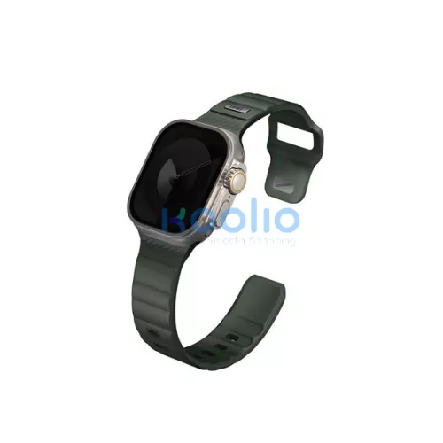 Uniq Stride KFM Apple Watch 49mm gumis szilikon szíj, sötétzöld