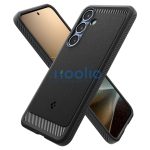 Spigen Rugged Armor MagFit Samsung Galaxy S25 tok, Matte Black, fekete