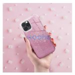 Samsung Galaxy S25 csillámos hátlap tok, rózsaszín