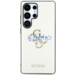 Guess Grained Big 4G Logo Small Classic Logo Samsung Galaxy S25 Ultra  kemény hátlap tok, bézs