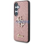 Guess Fixed Glitter Big 4G Metal Logo Samsung Galaxy S25 kemény hátlap tok, rózsaszín