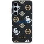 Guess 4G Printed Colored Peony Pattern Samsung Galaxy S25 MagSafe kemény hátlap tok, fekete