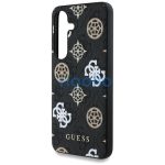 Guess 4G Printed Colored Peony Pattern Samsung Galaxy S25 MagSafe kemény hátlap tok, fekete