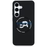 Karl Lagerfeld Silicone Double Heads And Circle Samsung Galaxy S25+ MagSafe tok, fekete