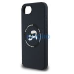Karl Lagerfeld Liquid Silicone K&CH Heads Apple iPhone 17e / iPhone 16e MagSafe tok, fekete