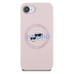 Karl Lagerfeld Liquid Silicone K&CH Heads Apple iPhone 17e / iPhone 16e MagSafe tok, rózsaszín