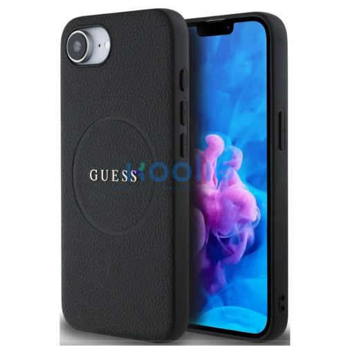Guess PU Grained Classic Logo Apple iPhone 17e / iPhone 16e MagSafe tok, fekete
