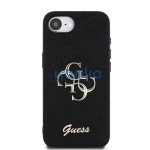 Guess PU Fixed Glitter 4G Metal Logo Apple iPhone 17e / iPhone 16e hátlap tok, fekete