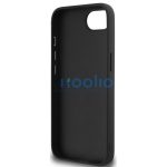 Guess PU Fixed Glitter 4G Metal Logo Apple iPhone 17e / iPhone 16e hátlap tok, fekete