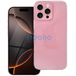   Clear 2mm Apple iPhone 17e / iPhone 16e csillámos szilikon tok, rózsaszín