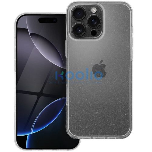 Clear 2mm Apple iPhone 17e / iPhone 16e csillámos szilikon tok, átlátszó