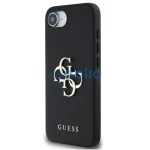 Guess PU Grained 4G Metal Logo Apple iPhone 17e / iPhone 16e hátlap tok, fekete