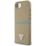 Guess Grained Triangle Apple iPhone 17e / iPhone 16e MagSafe tok, világosbarna