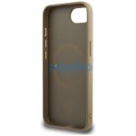 Guess Grained Triangle Apple iPhone 17e / iPhone 16e MagSafe tok, világosbarna