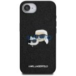 Karl Lagerfeld Fixed Glitter Ikonik Metal Pin Apple iPhone 17e / iPhone 16e hátlap tok, fekete