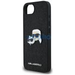 Karl Lagerfeld Fixed Glitter Ikonik Metal Pin Apple iPhone 17e / iPhone 16e hátlap tok, fekete